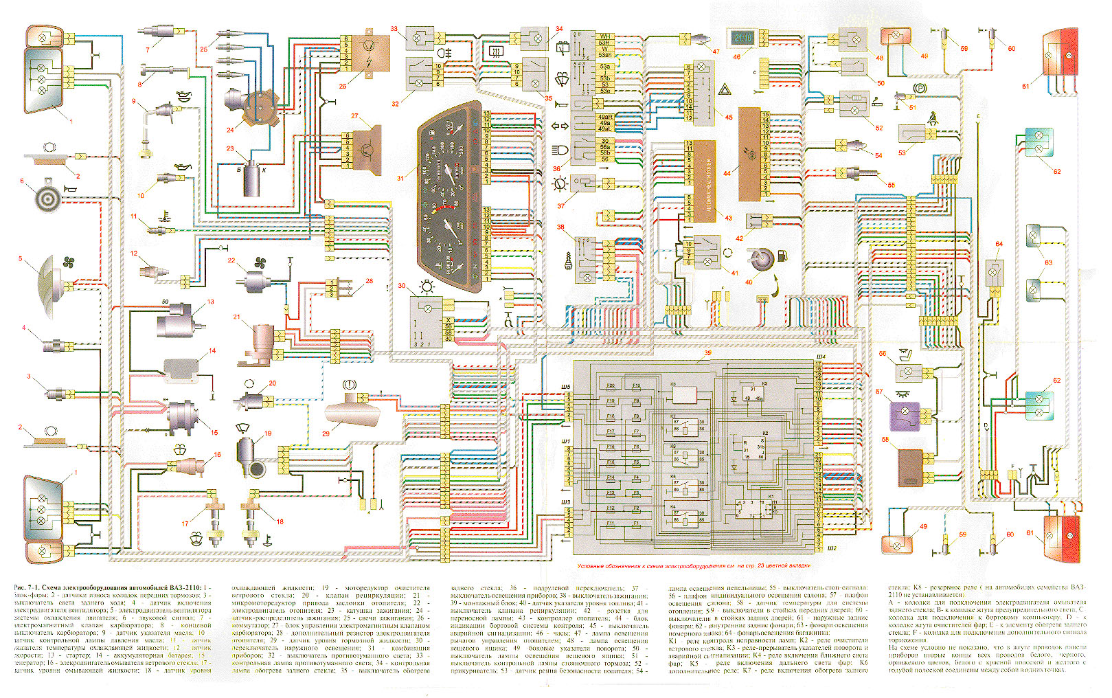 Схема электропроводки ваз 2110 европанель